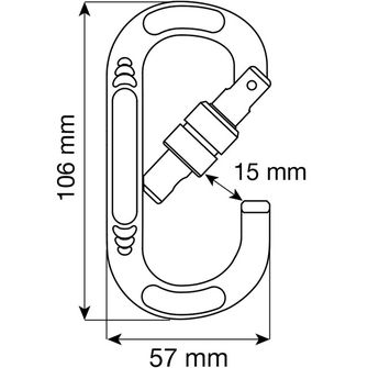 Oválná karabina CAMP se šroubovacím zámkem Oval Compact Lock