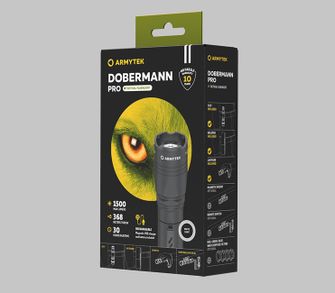 ArmyTek Dobermann Pro White LED kapesní svítilna 1400 lm výkon baterie 114 g