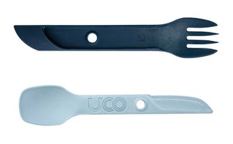 UCO Switch Rozšiřitelná sada nylonových příborů s poutkem pro uchycení a držákem vidličky Spork stoneblue