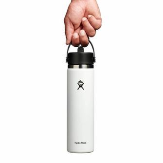 Hydro Flask Široká termo láhev s náustkem 24 OZ Wide Flex Straw Cap, bílá