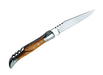 Laguiole DUB045 kapesní nůž s vývrtkou, čepel 11cm, ocel 440, rukojeť z olivového dřeva