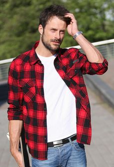 Brandit Checkshirt košile, červeno černá