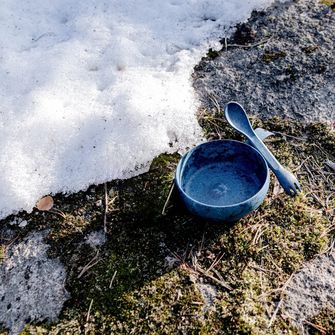 KUPILKA 33 + Spork sada misky a lžíce s vidličkou v jednom, hnědá