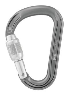 Petzl ATTACHE SCREW LOCK HMS karabina s pojistkou, šedá