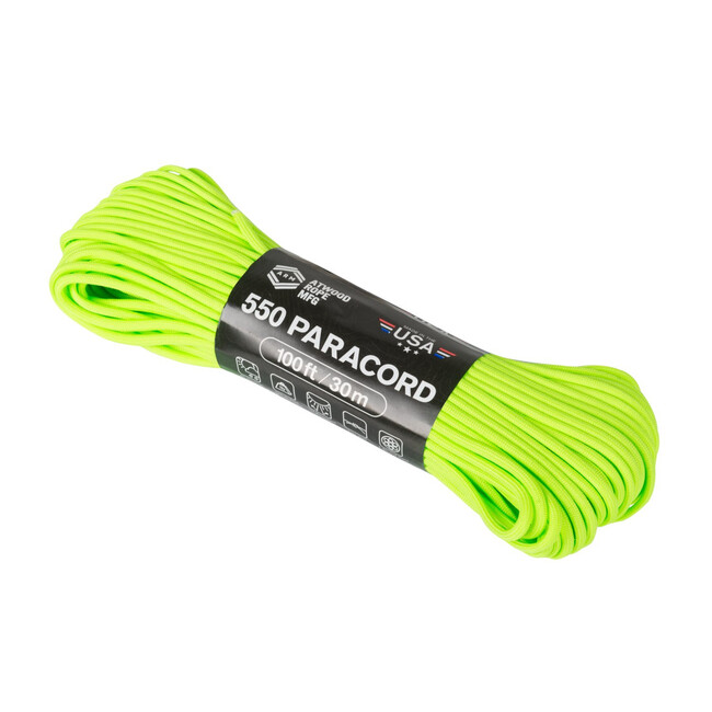 Lano ATWOOD® 550 Paracord (100 stop / 30 m) - neonově zelené (55024CB)