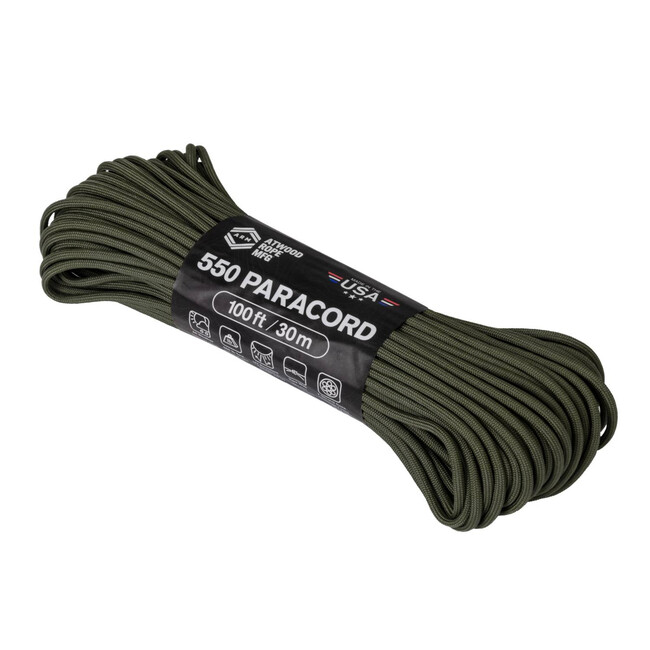 Lano ATWOOD® 550 Paracord (100 stop / 30 m) - olivově zbarvené (55024CB)