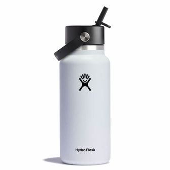 Hydro Flask Široká termo láhev s náustkem 32 OZ Wide Flex Straw Cap, bílá