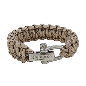 Pentagon náramek paracord Khaki Spots kovová spona